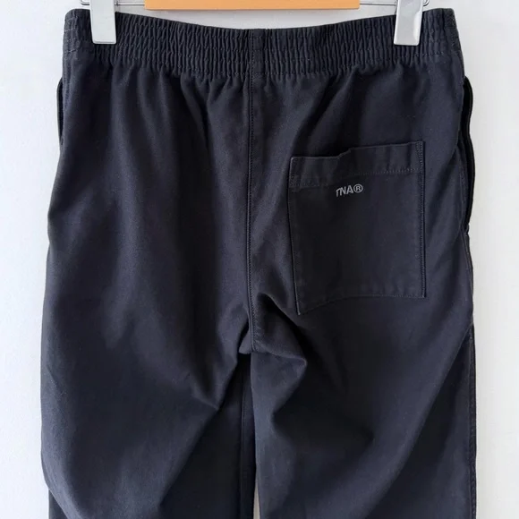 Aritzia TNA Christie Pant Black Wide Leg Pull On Cotton | 2XS Elastic Waist - Picture 10 of 16